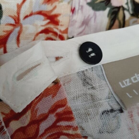 LIZ CLAIBORNE Linen Blend Floral A-Line Mini Skirt Colorful  Sz 10 - Picture 15 of 16